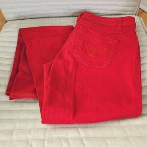 Stylish Red Women's Jeans - Size 9
